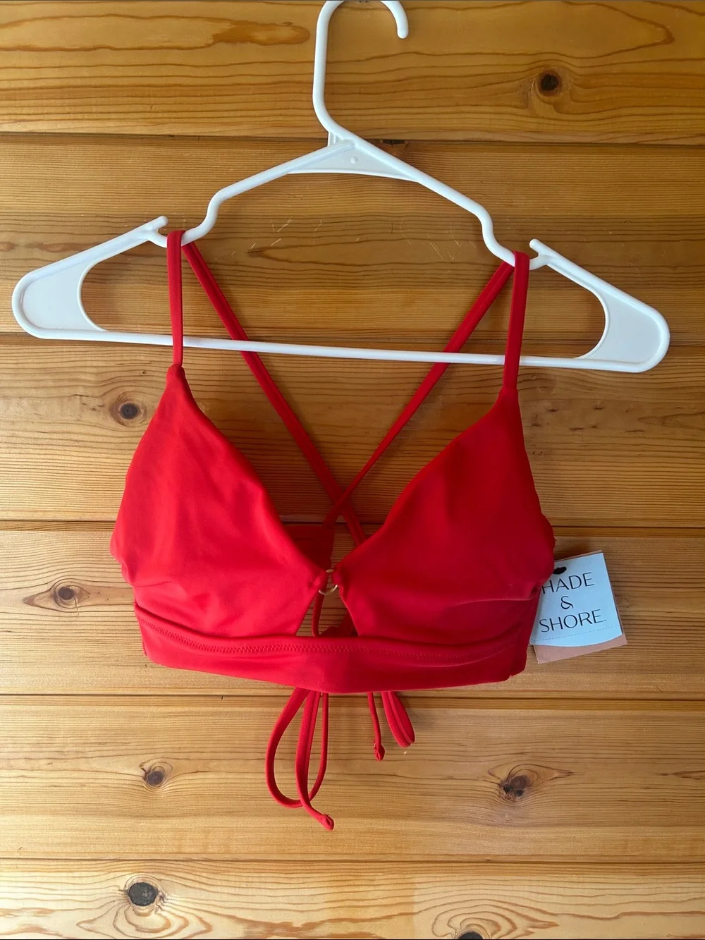 Shade & Shore Red Strappy Bikini Top